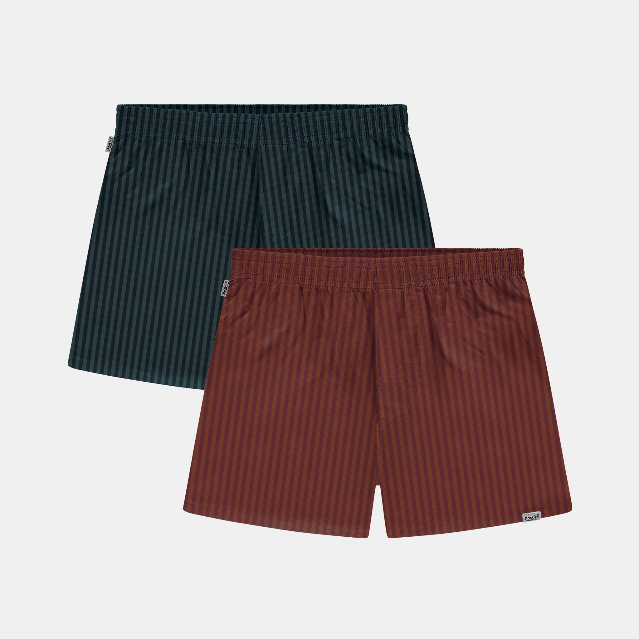 2-Pack Striped Boxers BG/OR