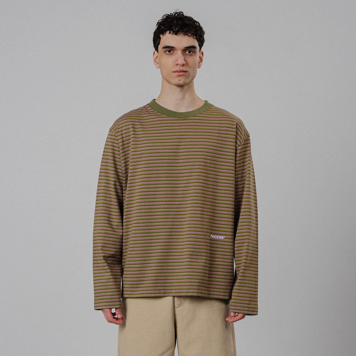 Striped LS - Green/Dusty Pink/Forest Green